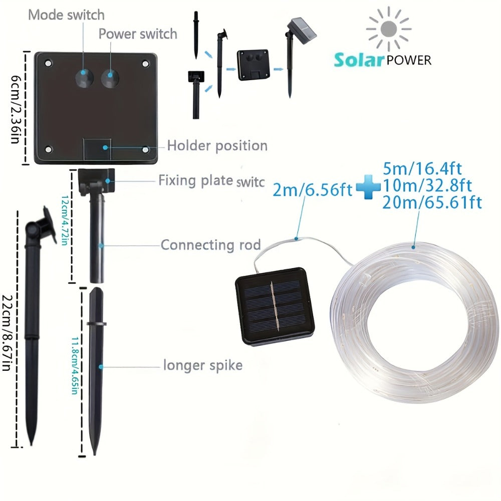 Solar Trampoline Lights for Kids – IP65 Waterproof LED Trampoline Accessories, 8 Dynamic Modes, Solar Powered Outdoor Light for 8-16ft