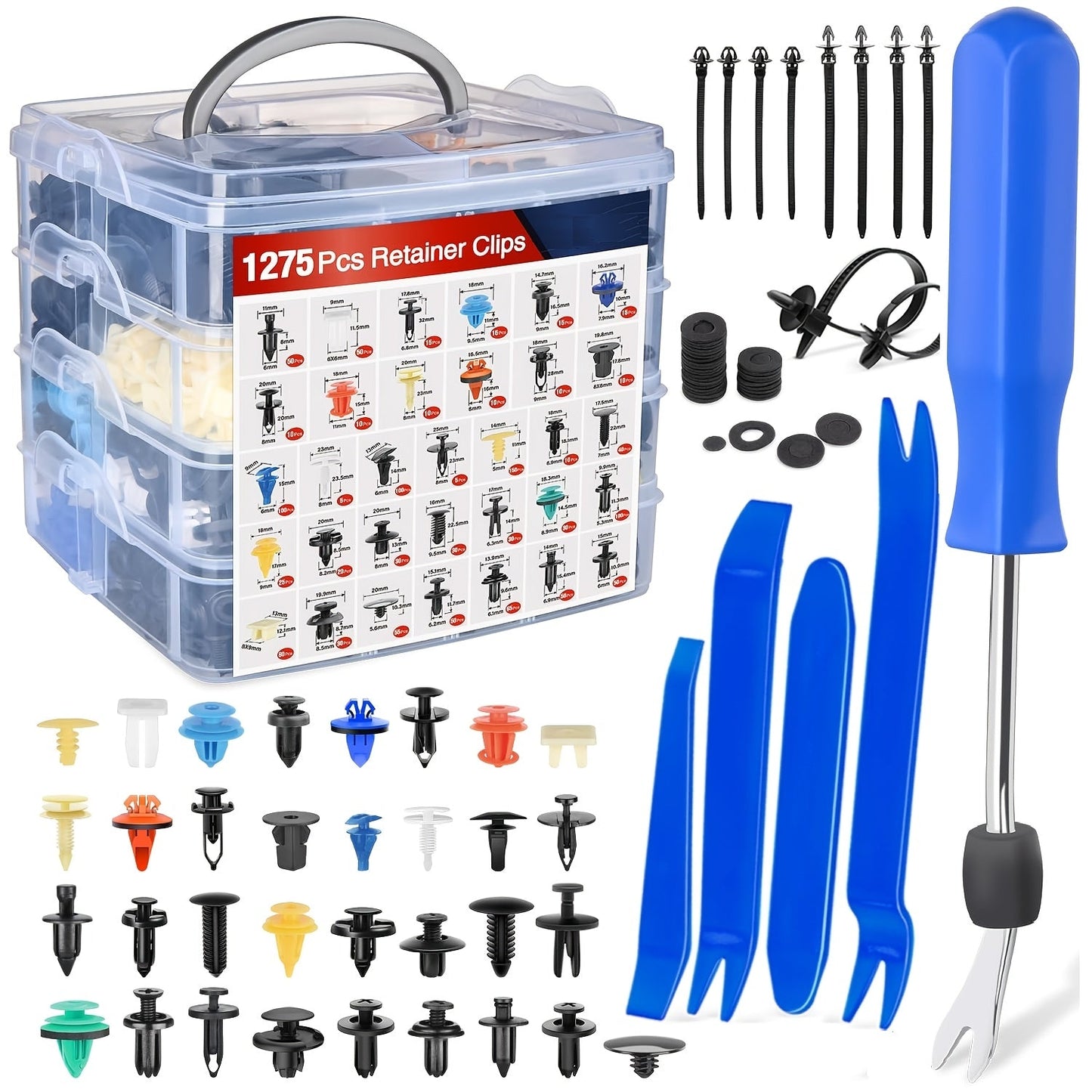 Car Body Fasteners Kit – Snap Rivets, Wing Expansion Screws & Willow Nails, Universal Automotive Retainer Clips for Car Body Panels