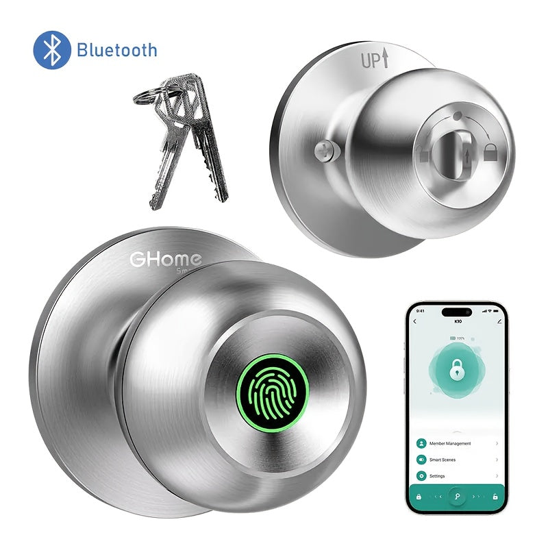 Smart Door Lock GHome K10 K10 PRO K20 and KD03 PRO Knob Models with Three or Four Access Methods