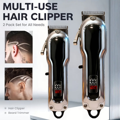 Electric Hair Clipper Set with Limit Comb – Barber-Grade Professional Trimmer, Long-Lasting Rechargeable Battery, Home & Travel Haircut Kit