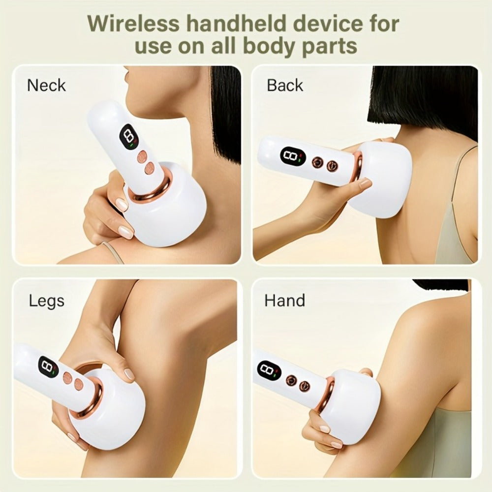 Vacuum Cupping Massager USB Rechargeable Scraping Massage Device Intelligent Suction Cup with 1200mAh Battery for Home or Salon Spa Use