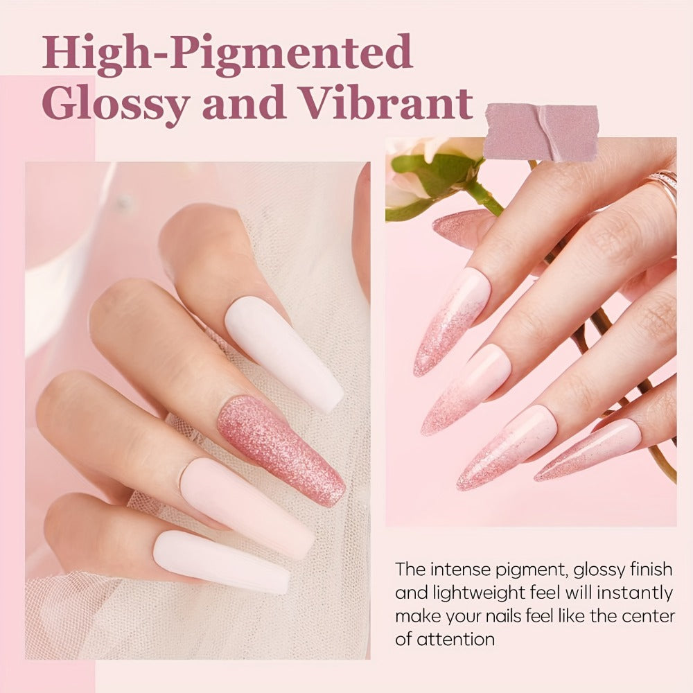 Acrylic Nail Kit NOCIS Four 10g Light Neutral Powders with Liquid Monomer, Three Brushes, File and Mixing Cup