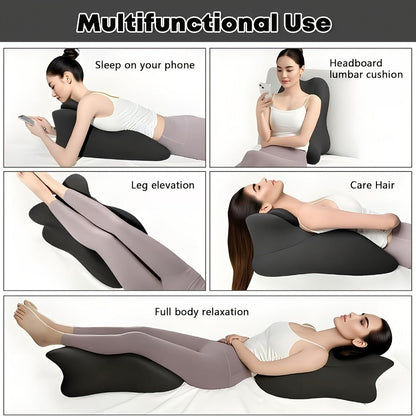 Wedge Pillow for Stomach Sleepers - Memory Foam Support for Cervical, Lumbar & Leg Elevation, Breathable Cover