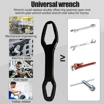 Torx Wrench Set 2pcs Adjustable Self-Tightening Dual End Carbon Steel Portable Handle for Home, Garage and DIY Projects