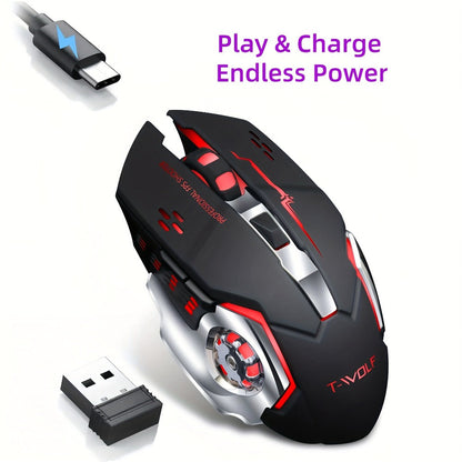 Wireless Gaming Mouse RGB Rechargeable T-WOLF 2.4GHz Large Mouse for PC Laptop Tablet Mac for an Everyday Personal Care Routine