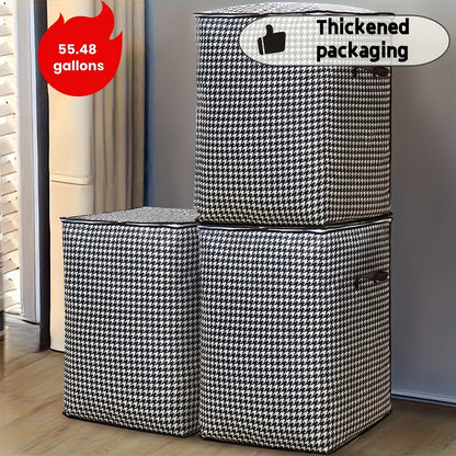 Oversized Storage Bin with Lid & Handles | Clothes Blanket Organizer Box, Dust-Proof Compartment Bucket, Under-Bed Travel Basket