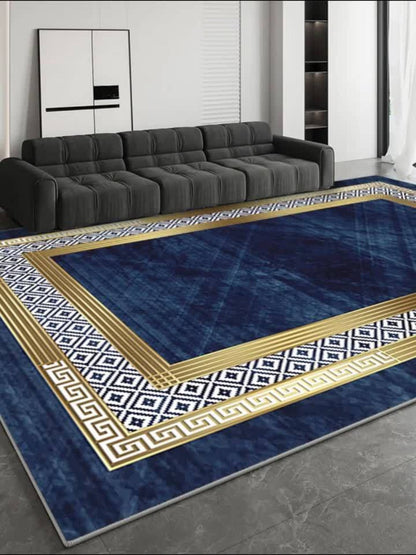 Area Rug Abstract Flag-Inspired Geometric Print in Four Machine-Washable Room Size Options