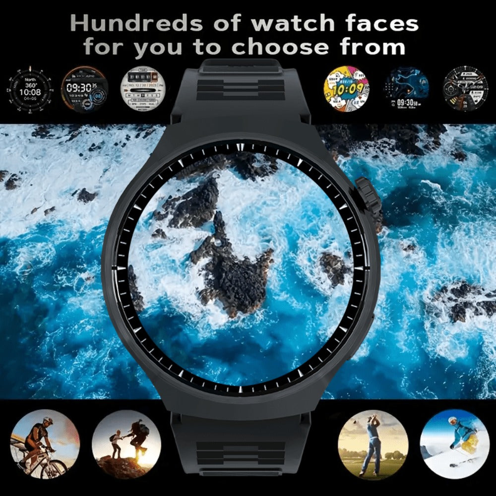 Smartwatch Round 2.01" Extra Large Screen with Wireless Calling, 100+ Sport Modes, Sleep and Heart Rate Readouts, Built-in Games Weather