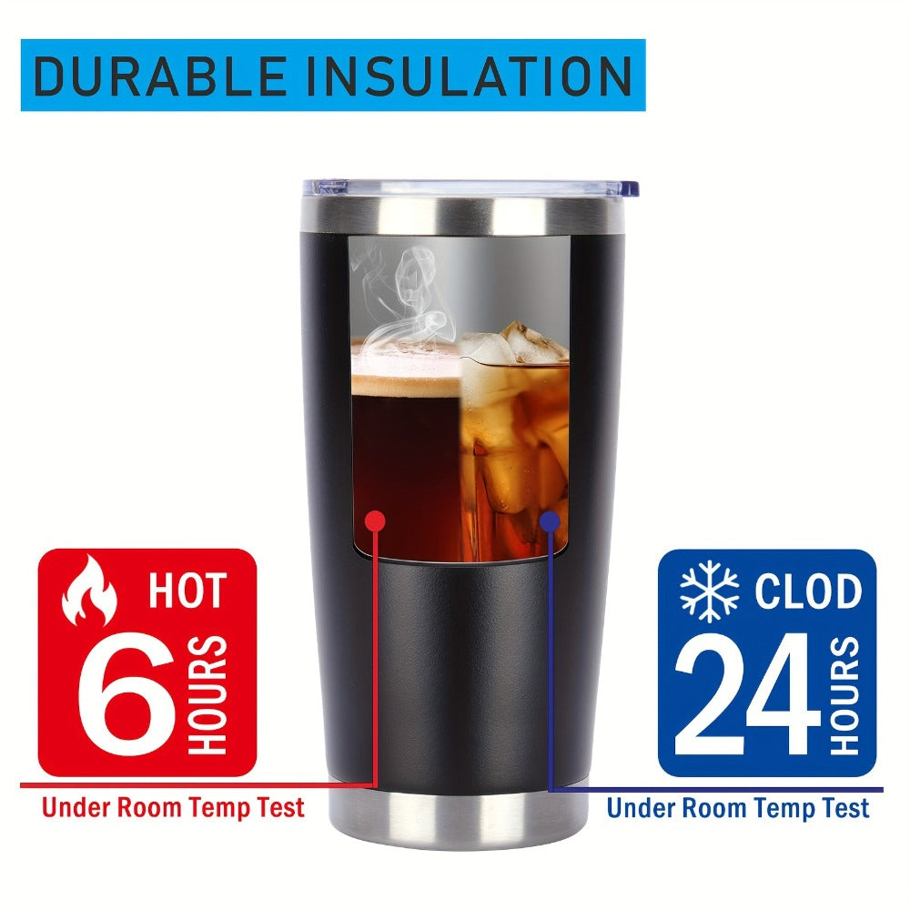 Stainless Steel Insulated Tumblers with Lid and Straw Bulk 20oz 304 Double Wall Vacuum Travel Mug for Hot Iced Coffee Drinks Water Cup Set