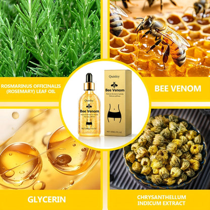Bee Venom Body Oil 30ml Tightening Massage Oil with Honey Rosemary Extract for Waist Arms Legs Belly Nourishing Body Contouring Hot Oil