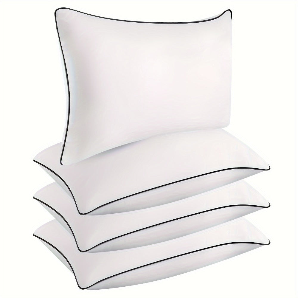 Hotel Quality Sleep Pillows Firm Support Cool-to-Touch Fiber Fill 2/4 Pack – Back Stomach Side Sleeper Pillow Set Soft Breathable Bed