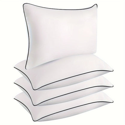 Hotel Quality Sleep Pillows Firm Support Cool-to-Touch Fiber Fill 2/4 Pack – Back Stomach Side Sleeper Pillow Set Soft Breathable Bed