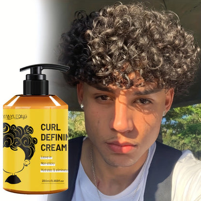 YANYULONG 280ml Curl Styling Cream with Avocado, Castor, Argan, Rosemary and Sweet Almond Oils