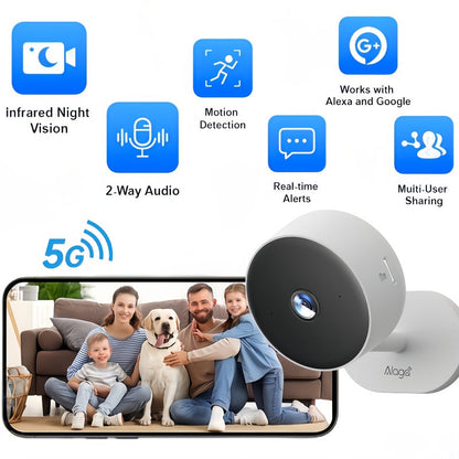 Security Camera 3MP CW1303 Card-Style Indoor Model with Dual-Band WiFi, Infrared Night Vision and Two-Way Audio