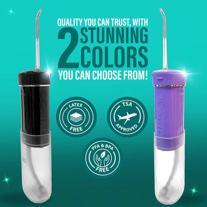Compact Water Flosser Portable Travel Oral Irrigator, Collapsible 290ml Tank, 4 Flossing Modes, 1800 Pulses/Min