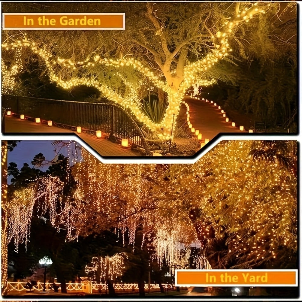 1000 LED 328ft Fairy String Lights Outdoor - White Twinkle Gypsophila Style, 8 Modes, Flexible Wire for Garden