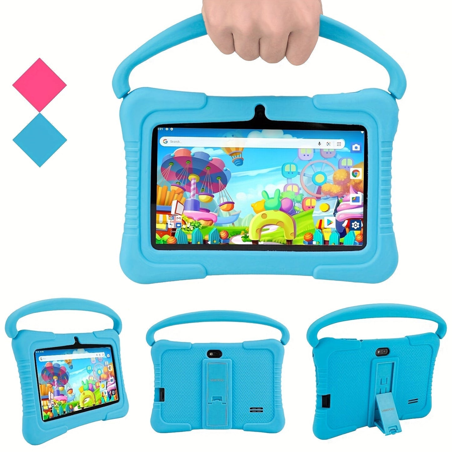 Kids Tablet 7 Inch with 2GB RAM, 16GB or 32GB Built-In Storage, 1TB Expansion Support and Silicone Case