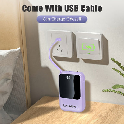 10000mAh Mini Power Bank 4 Built-In Cables Ultra-Bright LED Digital Display for an Everyday Personal Care Routine