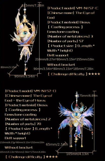 3D Metal Puzzle Model Kit, God's Eye & Angel's Eye MU Assembly, Laser-Cut DIY Craft, Artistic Home & Office Decor