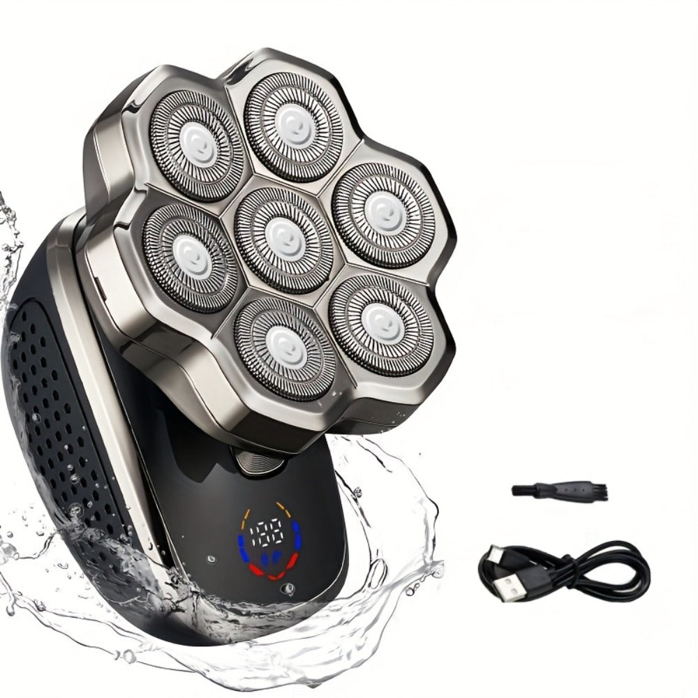 Electric Shaver 7D or 9D Rotary Head with Titanium Blades, LED Display, USB-C Charging and Set Options