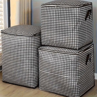 Oversized Storage Bin with Lid & Handles | Clothes Blanket Organizer Box, Dust-Proof Compartment Bucket, Under-Bed Travel Basket