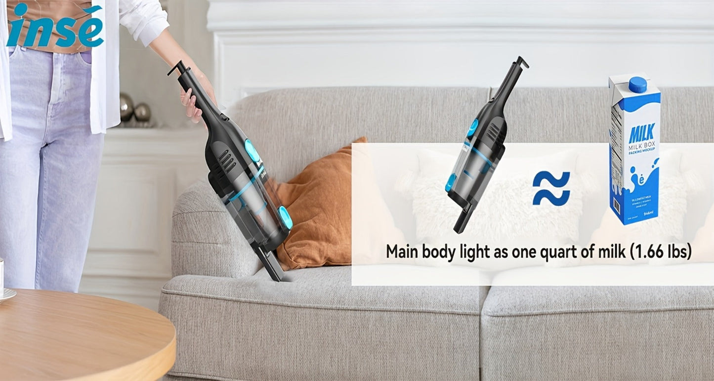 Corded Stick Vacuum Cleaner 20KPa 600W Motor 2-in-1 Bagless Upright Handheld Vacuum 0.8L Dustbin for Hard Floor Pet Hair Carpet Car Stairs