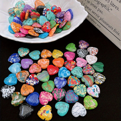 Heart Shaped Stones 50 100pcs Colorful Rainbow Natural Stone Hearts for DIY Jewelry Making Yoga Meditation Worry Stones Christmas Valentine