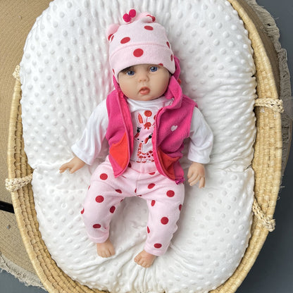 Open-Eye 22-Inch Baby Doll with Pink Giraffe Plush, Giraffe Outfit and 55 cm Size Label for Pretend Play