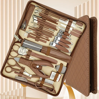 Professional Manicure Pedicure Kit 42 Piece Stainless Steel Nail Set with Portable Travel Case – Nail Scissors Cuticle Nipper Ingrown