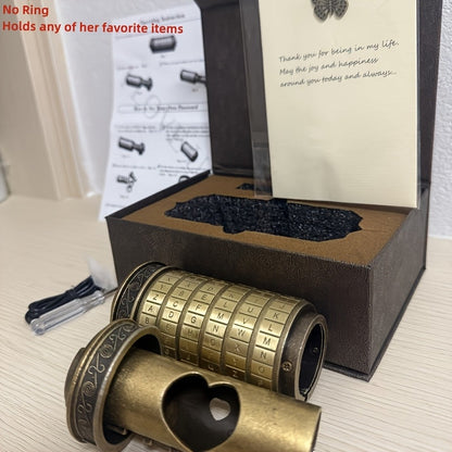 Brain Teaser Combination Lock Puzzle Gift Set, Retro Mini Lock Brain Game for Adults Teens