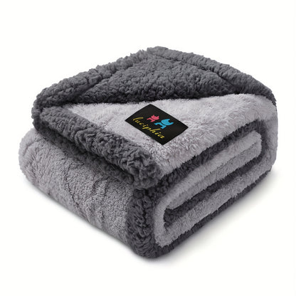 Liquid-Proof Dog Blanket for Sofa & Bed – Reversible Sherpa Fleece Pet Throw Cover for Small Medium Large Dogs & Cats, 6 Sizes, 4 Colors