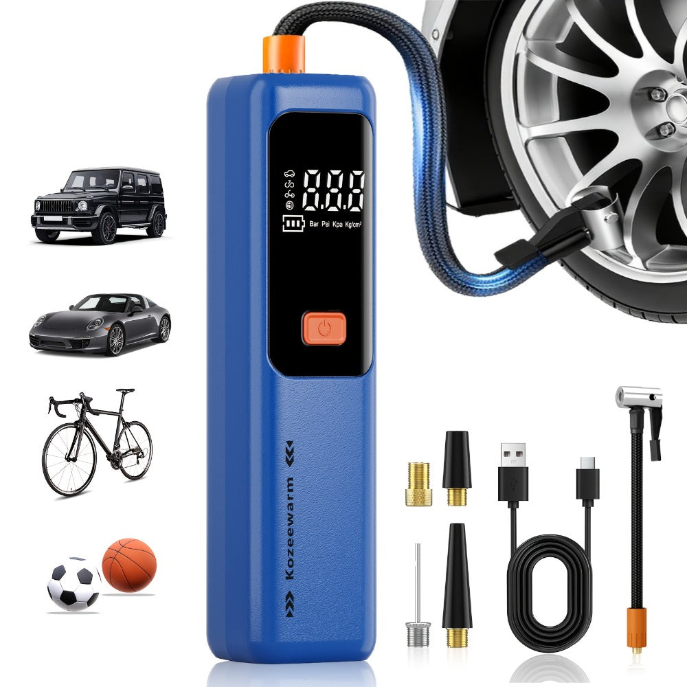 Cordless Tire Inflator Portable Air Compressor – USB-C Rechargeable, Digital Gauge, 3X Fast Inflation for Car Tires, Bikes