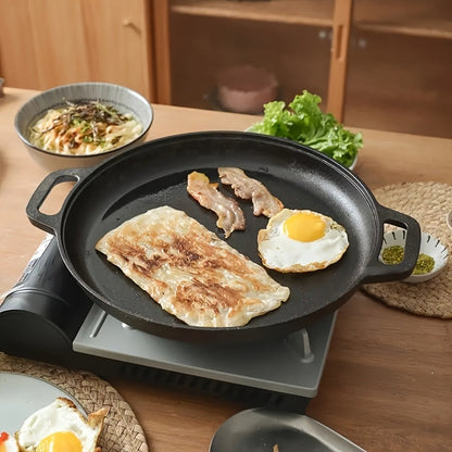 Cast Iron Frying Pan Non-Stick 11 Inch 28cm, Anti-Deformation Even Heating, Oven & Induction Safe Skillet for Pizza Barbecue & Camping