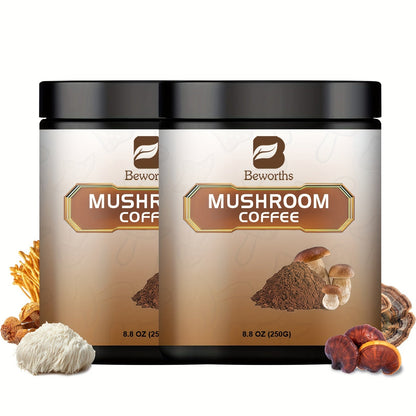 Mushroom Coffee Powder 500g with Reishi Cordyceps Lion's Mane Chaga & Turkey Tail for Bath Time, Home Spa and Personal Care