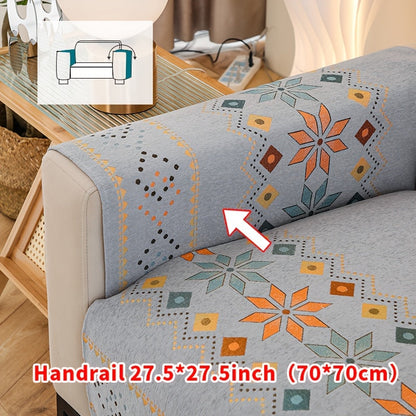 Sofa Cover Bohemian Chenille Jacquard Knit Sections for Seat, Armrest or Backrest with Model-Specific Size and Color Options