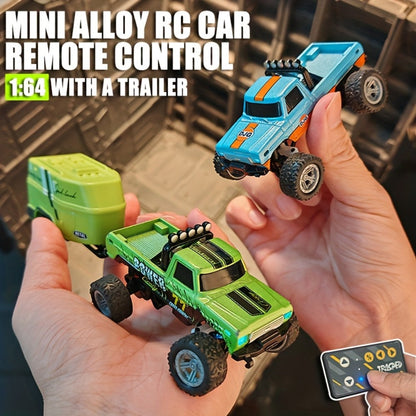 1:64 Scale Mini RC Car Alloy Off-Road Truck with Shock Absorbers – Pocket-Sized Remote Control Car for Boys Ages 6 7 8 9 10
