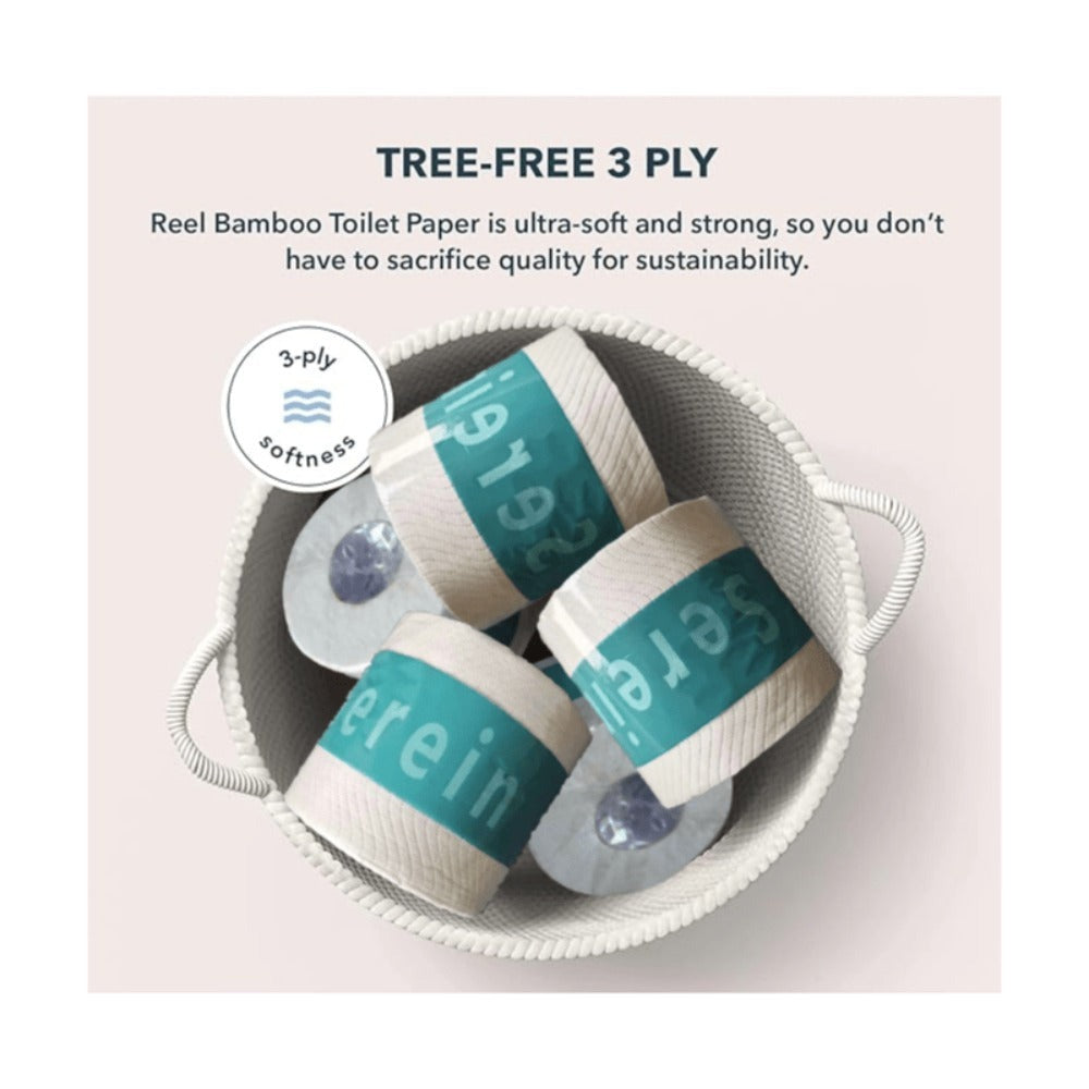 Bamboo Toilet Paper 24 Rolls 3-Ply 300 Sheets Per Roll Tree-Free Hypoallergenic Septic Safe Flushable Soft Strong Fragrance-Free BPA-Free