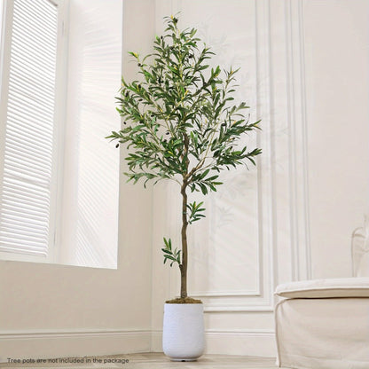 Artificial Olive Tree with Black or White Pot in 6 and 8 Foot Height Checkouts for Indoor Decor