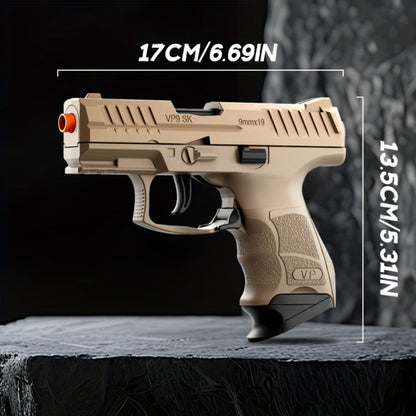 VP9 Bullet Toy Gun Pistol with Shell Ejecting System, Upgraded Semi-Auto Foam Blaster for Boys, Outdoor Shooting Game