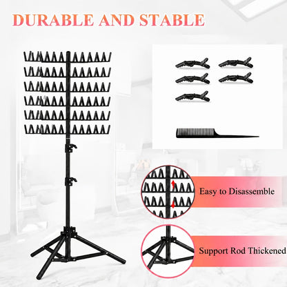 144 Peg Hair Extension Rack Freestanding Organizer with Divider Separator – Standing Braiding Hair Holder Display Stand for Salon Home