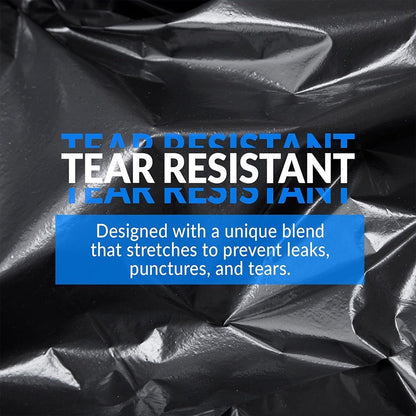 30-Gallon / 113.5-Liter Black Trash Bags, 200-Count Pack in Four Rolls and Two Boxes with Tie Handles