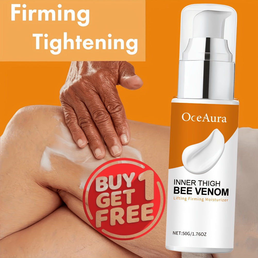 Body Cream OxeAura 50g Pump Bottles in Two- or Four-Piece Options with Bee Venom for Inner Thigh Application