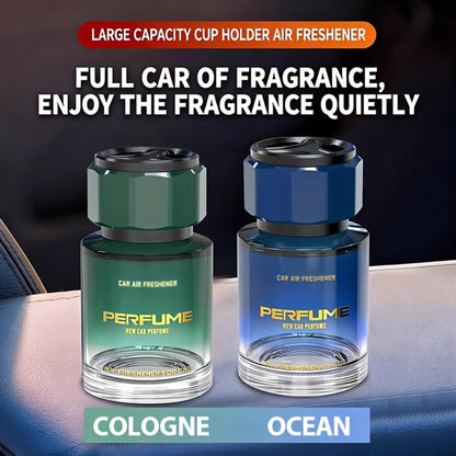 110 ml Cup-Holder Car Air Freshener Bottle in Classic Cologne or Azure Ocean Scent with Vented Top
