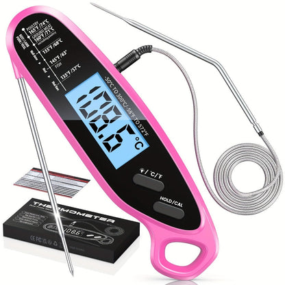Instant Read Meat Thermometer with Dual Probes Backlit LCD Digital Cooking Thermometer for Grilling, Camping and Outdoor Meals