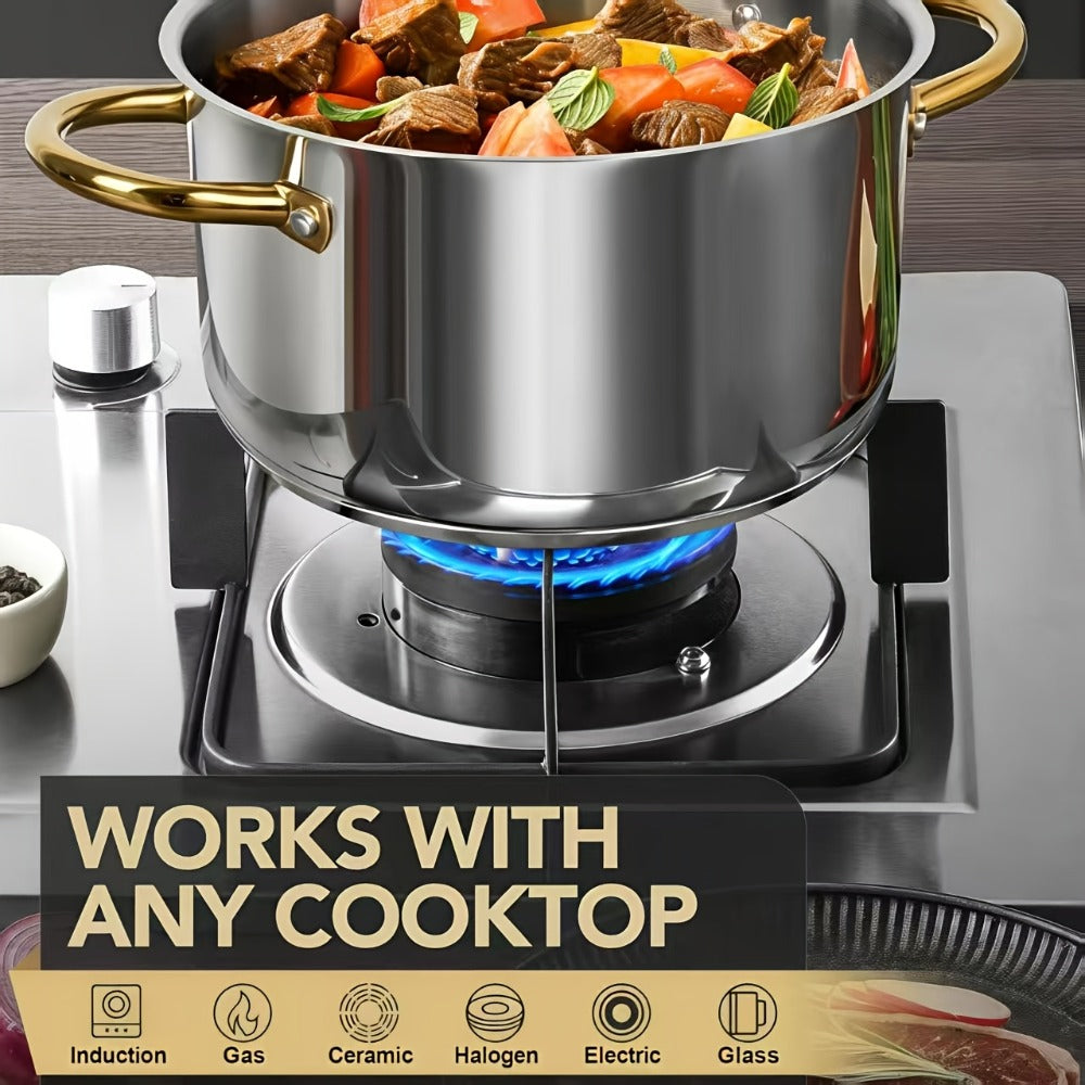 Stainless Steel Non-Stick Cookware Set 1 11 & 13 Piece, Dishwasher & Kitchen Cooking Set, Frying Boiling Stir-Fry Pots and Pans