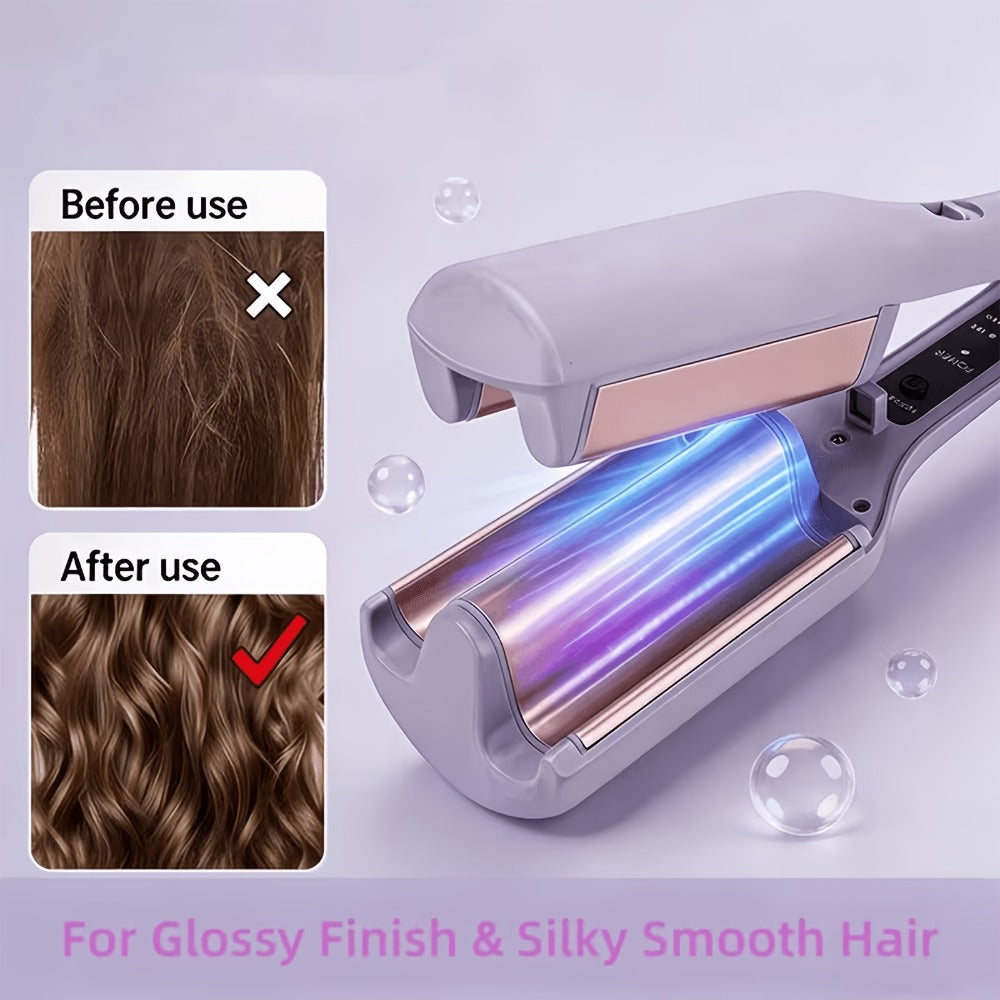32mm Wave Curling Iron - Women's Hair Curler for Deep Curls & Instant Beach Waves, Professional Salon Styling Tool for All Hair Types