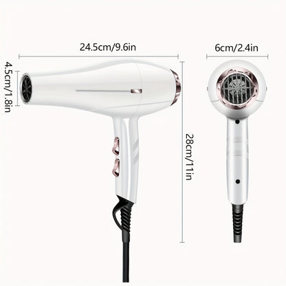 Handheld Hair Dryer with Six Color and Accessory-Package Selections, Rear Intake and Inline Plug Control