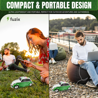 Fuzix WS-1958 Vintage Car Bluetooth Speaker with LED Headlights & Taillights | Retro Wireless Stereo, FM Radio, AUX/USB/TF, Built-in Mic