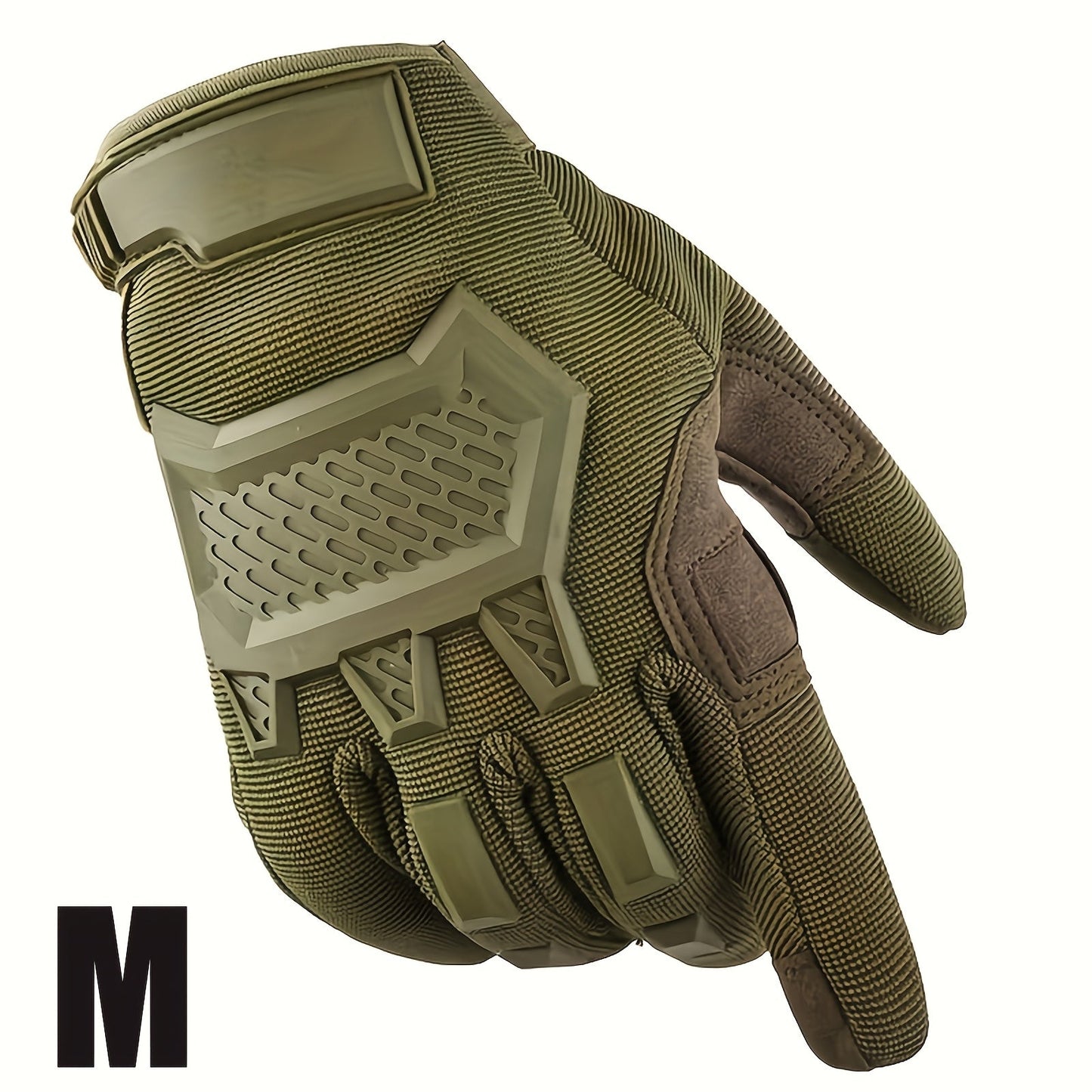 Tactical Gloves with Knuckle Guards – Knit Half Finger Outdoor Gloves for Airsoft Shooting Hunting Operations, Men Women, Sizes M / L / XL