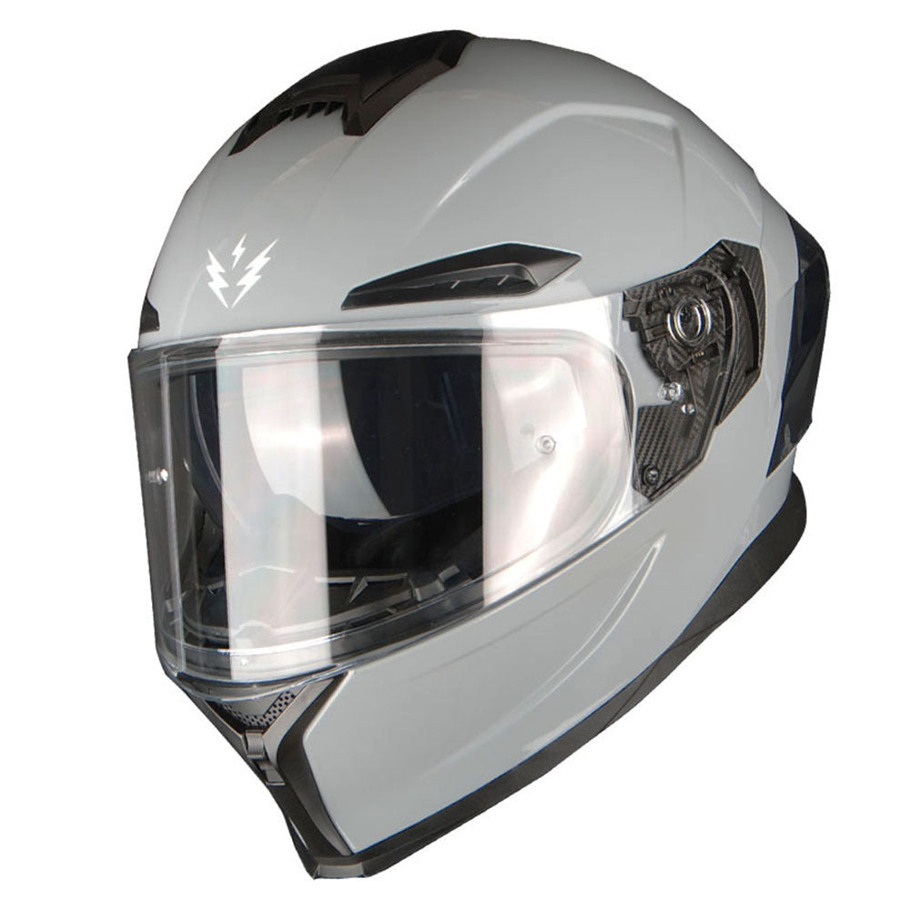 Motorcycle Helmet Full-Face Dual-Visor Shell with Clear Outer Shield, Smoked Inner Visor, Nine Colors and S-XL Sizes